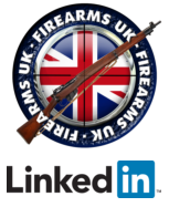 Firearms UK logo above Linkedin logo